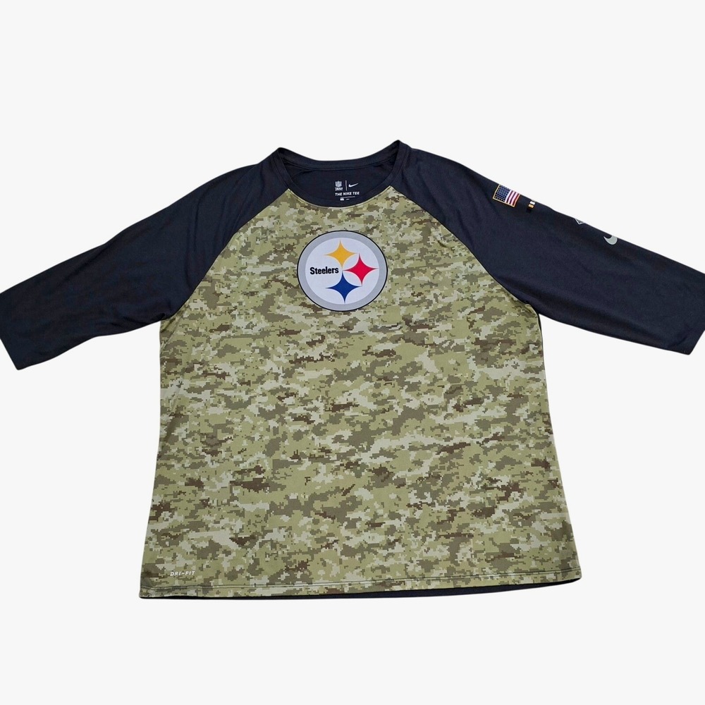 Pittsburgh Steelers NIKE Womens Size XXL Dri-FIT Digital Camo Performance Top